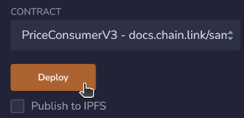 Screenshot of the Deploy button for PriceConsumerV3.